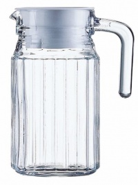 ARC International Luminarc Quadro Jug with White Lid Pitchers, 16 3/4-Ounce ARC International Luminarc Quadro Jug with White Lid Pitchers, 16 3/4-Ounce