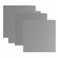 BENSON MILLS Heavy Weight Square 15-Inch Metallic Woven Vinyl Placemat, Silver, Set of 4 BENSON MILLS Heavy Weight Square 15-Inch Metallic Woven Vinyl Placemat, Silver, Set of 4