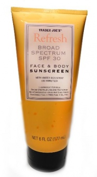Trader Joe's Refresh Broad Spectrum SPF 30 Face & Body Sunscreen Very Water Resistant (80 Minutes) Trader Joe's Refresh Broad Spectrum SPF 30 Face & Body Sunscreen Very Water Resistant (80 Minutes)