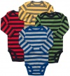 Carter's Baby Boys 4-pack Long-sleeve Bodysuits (NB-24M) (12 Months, Striped Multi)