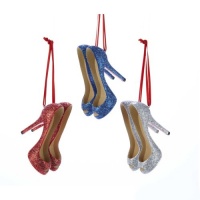 Kurt Adler 2.25 Glittered High Heels Ornament Set of 3 Kurt Adler 2.25 Glittered High Heels Ornament Set of 3