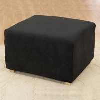 Sure Fit Stretch Pique Ottoman Slipcover, 1-Piece, Black Sure Fit Stretch Pique Ottoman Slipcover, 1-Piece, Black