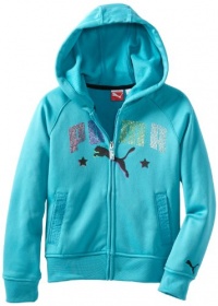 Puma - Kids Girls 7-16 Studded Hoodie, Blue Bird, Medium