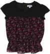 DKNY Rosie Peplum Top - Black-3T