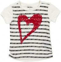 DKNY Girls' Big Heart Tee - Vanilla Ice - 6x