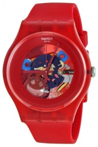 Swatch Red Lacquered Red Silicone Unisex Watch SUOR101 Swatch Red Lacquered Red Silicone Unisex Watch SUOR101