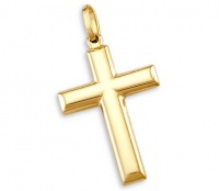 14k Yellow Gold Cross Crucifix Pendant Charm Plain