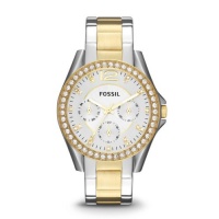 Fossil Women's ES3204 Riley Silver and Gold Tone Watch Fossil Women's ES3204 Riley Silver and Gold Tone Watch
