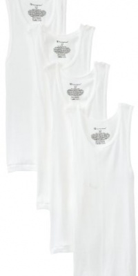 Champion Boys 8-20 Four Pack Crew Tank Top, White, Large Champion Boys 8-20 Four Pack Crew Tank Top, White, Large