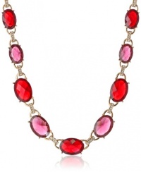 Anne Klein Estate Gold-Tone, Ruby Red and Pave Collar Necklace, 17 Anne Klein Estate Gold-Tone, Ruby Red and Pave Collar Necklace, 17