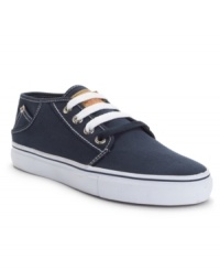 A cool classic with signature denim details--these Levi's men's sneakers are a cut above the competition. A cool classic with signature denim details--these Levi's men's sneakers are a cut above the competition.