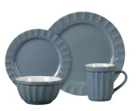 Gibson Montcrest 16-Piece Stoneware Dinnerware Set, Blue Gibson Montcrest 16-Piece Stoneware Dinnerware Set, Blue