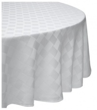 Reflections 60 by 84-Inch Oval Tablecloth, White Reflections 60 by 84-Inch Oval Tablecloth, White