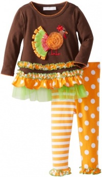 Bonnie Baby Baby-Girls Infant Turkey Applique Legging Set, Brown, 12 Months Bonnie Baby Baby-Girls Infant Turkey Applique Legging Set, Brown, 12 Months