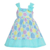 Bonnie Jean Baby Girls 0-3M Aqua Circle Dot Bow Summer Bloomers Dress Bonnie Jean Baby Girls 0-3M Aqua Circle Dot Bow Summer Bloomers Dress
