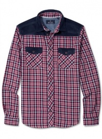 Buffalo by David Bitton Mens Plaid Shirt Large L 52 Red and Navy Blue Buffalo by David Bitton Mens Plaid Shirt Large L 52 Red and Navy Blue