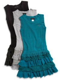 GUESS Kids Girls Big Girl Tiered Sweater Dress, TEAL (7/8) GUESS Kids Girls Big Girl Tiered Sweater Dress, TEAL (7/8)