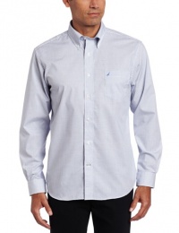 Nautica Men's Poplin Mini Check Long-Sleeve Woven Shirt Nautica Men's Poplin Mini Check Long-Sleeve Woven Shirt