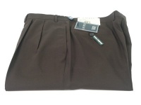 Ralph Lauren Mens Double Pleated Brown Wool Dress Pants