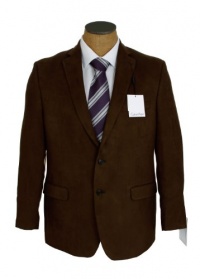 Calvin Klein Mens 2 Button Solid Brown Faux Suede Slim Fit Sport Coat Jacket- Size 42L Calvin Klein Mens 2 Button Solid Brown Faux Suede Slim Fit Sport Coat Jacket- Size 42L