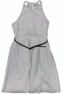 Calvin Klein Women's Belted Pintucked Sleeveless Cotton Lawn Dress (White) (12) Calvin Klein Women's Belted Pintucked Sleeveless Cotton Lawn Dress (White) (12)