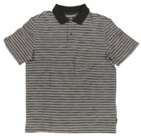 Calvin Klein Men's Striped Slub Cotton Short Sleeve Polo Shirt (Black) (X-Large) Calvin Klein Men's Striped Slub Cotton Short Sleeve Polo Shirt (Black) (X-Large)