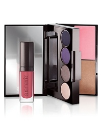 Laura's latest for on-the-go glamour is a double-decker palette of classic color essentials.Laura Mercier's Color-To-Go Portable Palette for Eyes, Cheeks & Lips provides a complete look in one convenient compact. Portable and purse friendly, this new double-decker design features a full-size mirror along with all of your color essentials. The top level is all about eyes with a trio of Eye Colors including a highlighter, midtone and definer shades, plus a Tightline Cake Eye Liner for added intensity. The bottom level houses a Bronzing Pressed Powder and Second Skin Cheek Color for a sun-kissed glow and pinch of color on the cheeks. Also included is a mini Lip Glacé tucked inside to finish the look. Cool Neutrals Palette includes:• Three Eye Colorso Diamond Pink – Luster, Limited Editiono Plum Smoke – Matteo Provence Purple – Sateen, Limited Edition• Tightline Cake Eye Linero Violet Asphalt – Limited Edition• Bronzing Pressed Powdero Golden Bronze• Second Skin Cheek Coloro Heather Pink• Lip Glacéo Raspberry – Limited Edition