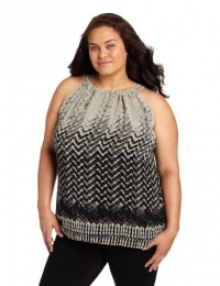 Calvin Klein Women's Plus-Size Halter Top with Zip Detail