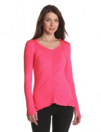 Calvin Klein Performance Women's Ruffle Back Long Sleeve Hooded Tee Calvin Klein Performance Women's Ruffle Back Long Sleeve Hooded Tee