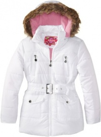 Dollhouse Girls 7-16 Long Belted Bubble Jacket, White, 14 Dollhouse Girls 7-16 Long Belted Bubble Jacket, White, 14