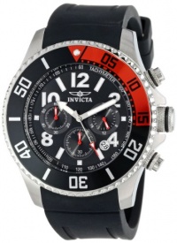 Invicta Men's 15145 Pro Diver Chronograph Black Dial Black Polyurethane Band Watch