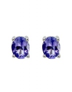 Effy Jewlery 14K White Gold Tanzanite Stud Earrings, .65 TCW