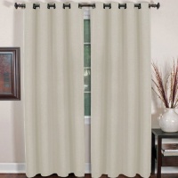 Elrene Stratton Square Grommet Panel Ivory52x108 Elrene Stratton Square Grommet Panel Ivory52x108