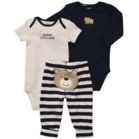 Carters Boys Newborn-9 Months Navy Auntie's Little Man 3 Piece Layette Set Carters Boys Newborn-9 Months Navy Auntie's Little Man 3 Piece Layette Set