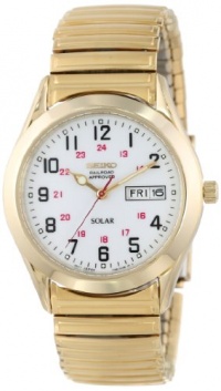 Seiko Men's SNE064 Gold Tone Solar White Dial Watch Seiko Men's SNE064 Gold Tone Solar White Dial Watch