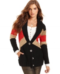 With wide stripes, this Free People sweater adds a graphic appeal to your look while keeping you stylishly warm! With wide stripes, this Free People sweater adds a graphic appeal to your look while keeping you stylishly warm!