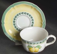 Villeroy & Boch French Garden Fleurence Flat Cup & Saucer - Lemon