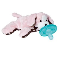 Mary Meyer Wubbanub Sweet Chocolate Plush Pacifier, Pink Puppy