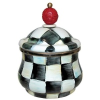 MacKenzie-Childs Enamelware Courtly Check Covered Sugar MacKenzie-Childs Enamelware Courtly Check Covered Sugar