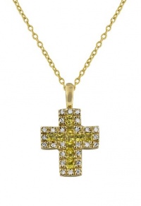 Effy Jewlery 14K Yellow Gold Diamond & Yellow Sapphire Cross Pendant Effy Jewlery 14K Yellow Gold Diamond & Yellow Sapphire Cross Pendant