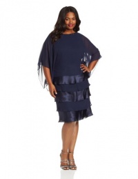 Jessica Howard Women's Plus-Size Beaded Popover Dress With Pleats, Navy, 22W Jessica Howard Women's Plus-Size Beaded Popover Dress With Pleats, Navy, 22W