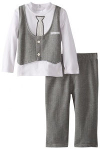 Calvin Klein Baby-Boys Infant White Tee With Attached Gray Front Vest With Pant, White/Gray, 24 Months Calvin Klein Baby-Boys Infant White Tee With Attached Gray Front Vest With Pant, White/Gray, 24 Months