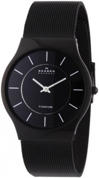 Skagen Men's 233LTMB Black Titanium Mesh Bracelet Watch