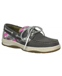 She can stay cool in these cute nubuck boat shoes from Sperry, the perfect way to kick up her preppy personality. She can stay cool in these cute nubuck boat shoes from Sperry, the perfect way to kick up her preppy personality.