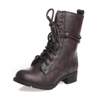 Reneeze ALICE-02 Women's Mid-Calf Lace-Up Boots - Brown Reneeze ALICE-02 Women's Mid-Calf Lace-Up Boots - Brown