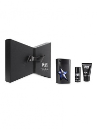 Transform from head to toe into an adventurous, seductive man with this masculine collection of A*MEN products. The set includes a 3.4 oz. Eau de Toilette Spray and 1.7 oz. Hair & Body Shampoo and 0.7 oz. Mini Deodorant Stick showcased inside a sleek Mugler-designed gift box. Transform from head to toe into an adventurous, seductive man with this masculine collection of A*MEN products. The set includes a 3.4 oz. Eau de Toilette Spray and 1.7 oz. Hair & Body Shampoo and 0.7 oz. Mini Deodorant Stick showcased inside a sleek Mugler-designed gift box.