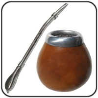 ARGENTINA MATE GOURD YERBA TEA WITH STRAW BOMBILLA 0035 ARGENTINA MATE GOURD YERBA TEA WITH STRAW BOMBILLA 0035
