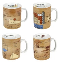 Konitz Physics/Math/Chemistry/History Mugs, Set of 4 Konitz Physics/Math/Chemistry/History Mugs, Set of 4