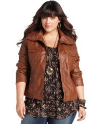 Add a stylish layer to your looks with American Rag's plus size bomber jacket, crafted from faux leather. Add a stylish layer to your looks with American Rag's plus size bomber jacket, crafted from faux leather.