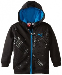 Puma - Kids Boys 2-7 Toddler Printed Hooded Ply Fleece Jacket, Black, 3T Puma - Kids Boys 2-7 Toddler Printed Hooded Ply Fleece Jacket, Black, 3T